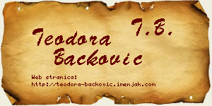 Teodora Backović vizit kartica